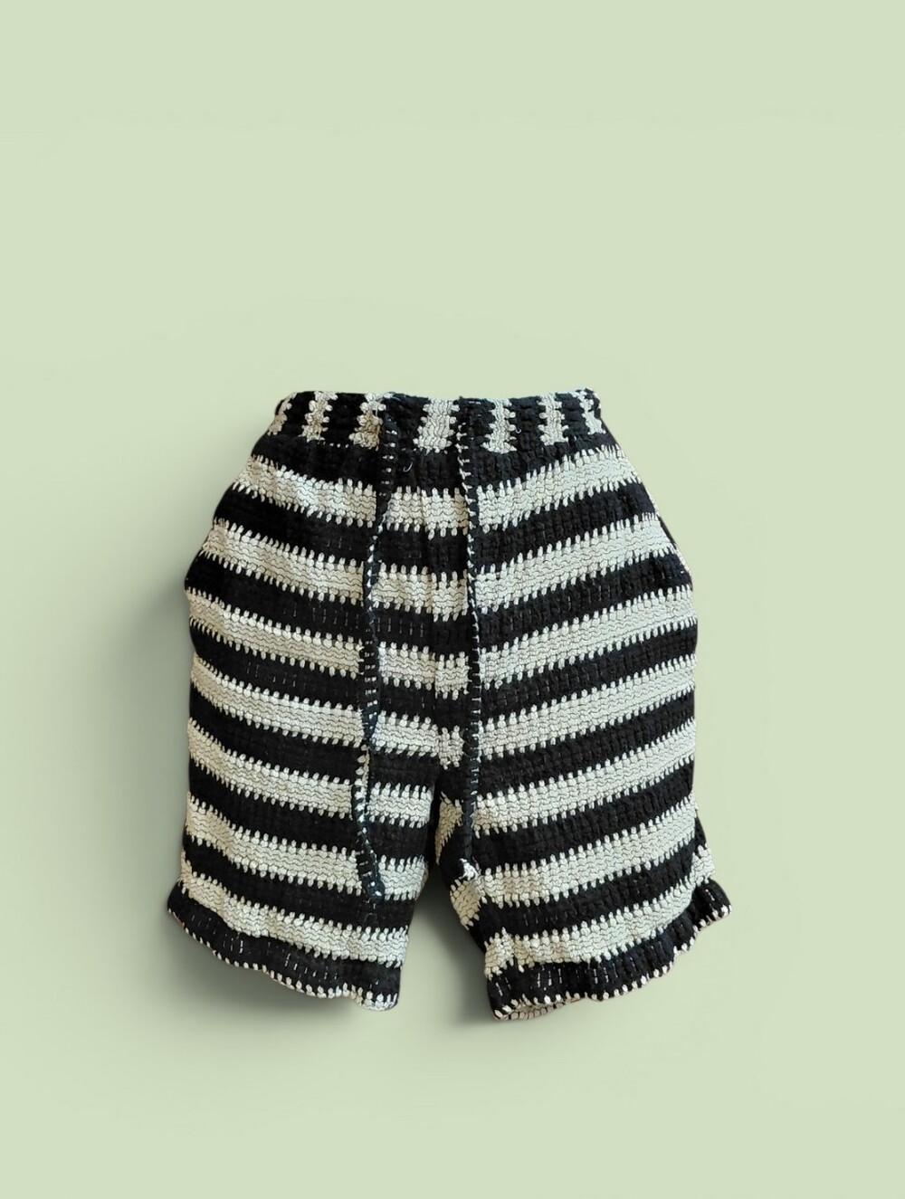 Striped Knit Black & White Men’s Shorts